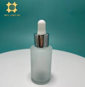 Frasco de cristal cilíndrico cuentagotas de 30ml personalizado para cosméticos para el cuidado de la piel logotipo personalizable diseño de color Sello de tapa de rosca para crema facial - Product Image 3