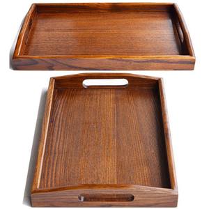 Acacia Wood Serving Tray Kitchen Restaurant Square Acacia Wooden Appetizer Breakfast Dessert Sweet Fruit Serving Tray - Product Image 5