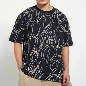 T-shirt en éponge surdimensionné à col rond le plus populaire pour hommes Matériau souple Design personnalisé Streetwear pour hommes - Product Image 5