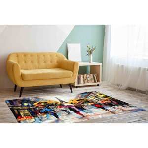 Tapis Tour Eiffel : Tapis antidérapant avec scène de rue parisienne, tapis fin non tissé - Product Image 5