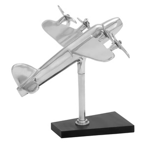 GROSSE REMISE ! Avion en métal exquis et durable avec base en marbre, de belles pièces qui rehaussent le décor de votre bureau ou de votre maison avec un charme aéronautique. - Product Image 1