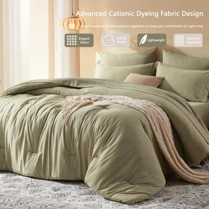 Ensemble de couette 7 pièces Sage King ensemble de literie doux pour toutes les saisons avec couette, drap plat, drap housse, taies d'oreiller et shams - Product Image 2