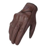 Gants de Motocross Spandex Unisexe personnalisés en usine Gants de cyclisme respirants Perforés Vintage en cuir véritable Perforés