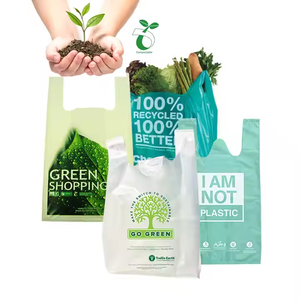 ถุงพลาสติกพลาสติก PE แบบย่อยสลายได้พร้อมโลโก้รีไซเคิลสำหรับการช็อปปิ้งร้านอาหารขายส่งจากเวียดนาม - Product Image 6