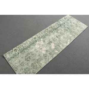 Alfombra Vintage, Alfombra de Pasillo de 1.9x5.7 pies, Alfombra Turca de Lana Verde Abstracta - Product Image 3