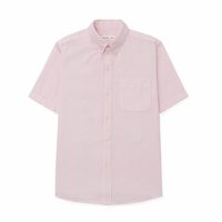 Kemeja Kasual Oxford Dot Lengan Pendek Anti-Kerut Bernapas dengan Kerah Tegak untuk Musim Gugur TST 8127.1