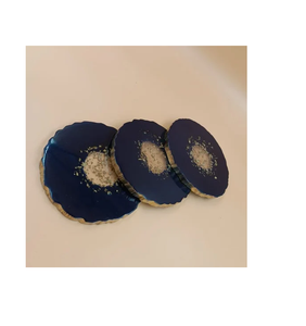 Nouveauté : Sous-verres en résine époxy écologiques et réutilisables, personnalisables, avec paillettes dorées, pour présentoir à tasses à thé - Product Image 1