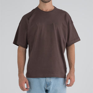 Custom Design Mens T Shirts Drop Shoulder Plus Size Knitted Casual Short Sleeve Neck Eco-Friendly Quick Dry Spandex/<b>Polyester</b> - Product Image 1