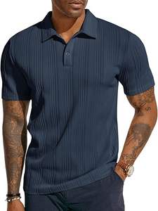 Los polos ligeros para hombre más vendidos, el último diseño de tela de lona de patrón sólido, alto antiarrugas, oscuro - Product Image 2