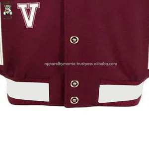 Vestes de sport brodées pour hommes en tissu de laine de haute qualité, design à manches contrastées, pour tenues décontractées au quotidien - Product Image 4