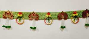 ผ้าประดับประตูงานฝีมือรูปดอกบัว โทรัน บันดานวาร์ ตกแต่งบ้าน โดดเด่นด้วยความสง่างามแบบดั้งเดิมและเสน่ห์แห่งเทศกาล - Product Image 3