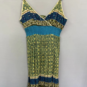 ชุดเดรสผ้าลินินคอตตอนแขนพองของผู้หญิงชุดเดรสคอวียาวผ้าฝ้าย100% ออกแบบอย่างสวยงาม - Product Image 1