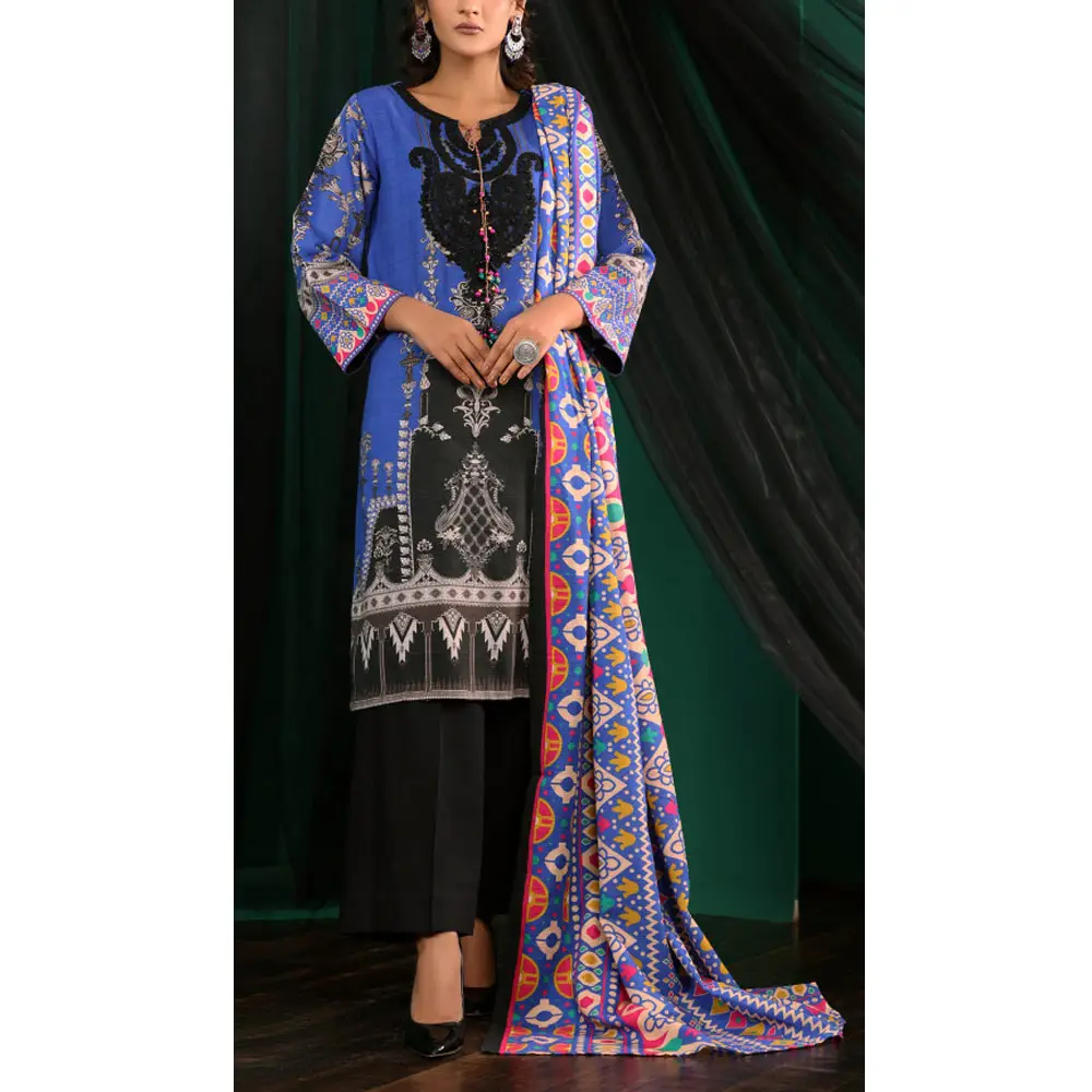 도매 가격 2024 패션 여성 여름 캐주얼 드레스 숙녀 긴 원피스 도매 파키스탄 공장 만든 잔디 & 면 원피스