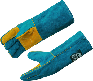 14 Inch Leather Welding <b>Gloves</b> Fire Heat Resistant Long Sleeve for Mig Gas for Daily & Outdoor Use for BBQ <b>Oven</b> Grill Fireplace - Product Image 1