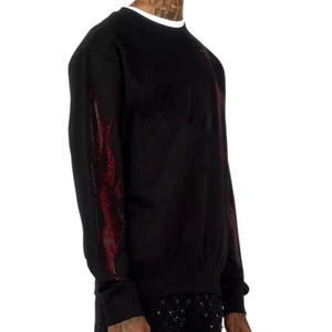 Custom Rhinestone <b>Trendy</b> Wholesale Design Logo For Men's Sweatshirts <b>hoodies</b> Men's Warm Winter Breathable Comfortable Sweatshirt - Product Image 5