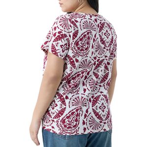 Camiseta Blanca de Corte Regular para Mujer, Camiseta Casual con Cuello Redondo y Estampado Floral para Mujer, Camiseta Personalizada de Primera Calidad - Product Image 2