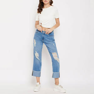 Pantalones Vaqueros de Lona para Mujer, de Primera Calidad, Lavados y Desgastados, de Secado Rápido, Ligeros, Ecológicos, para Invierno, con Frente Plano - Product Image 4