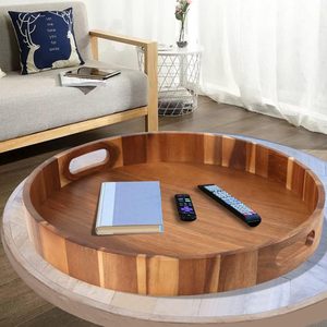20 Inch Bằng Gỗ Vòng Phục Vụ Khay Cho Bàn Cà Phê Truy Cập Lớn Trang Trí Tổ Chức Khay Pho Mát Hội Đồng Quản Trị Cho Đảng Lưu Trữ - Product Image 3