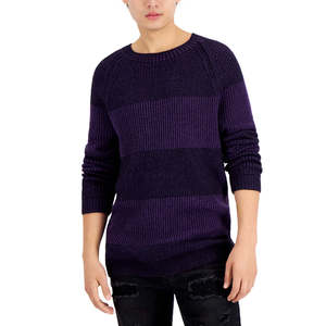 Maglione da Uomo INC International Concepts, Taglia Media, Viola, con Collo a Girocollo Intrecciato, Fornitura ODM, Decorato con Motivi Intarsiati e Lavorazione a Trecce - Product Image 1