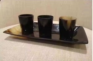 Plateau de service alimentaire en corne de buffle avec couleur corne naturelle et poli à la main avec produit fait main et plateau de fruits et autres utilisations - Product Image 5