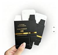 Étiquettes autocollantes noires mates gaufrées or de luxe avec logo personnalisé imprimé UV pour flacons en verre de 3 ml/10 ml – Étiquettes écologiques pour crème contour des yeux