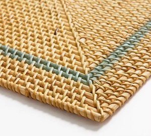 Manteles individuales cuadrados naturales de ratán azul, productos ecológicos hechos en Vietnam, decoración de mesa al por mayor - Product Image 4