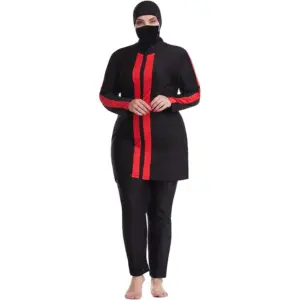 Individuelle langärmelige Bikini-Badeanzug islamische Damen bescheidenes Hijab Übergröße Bademode Strand volle Abdeckung atmungsaktiver badeanzug