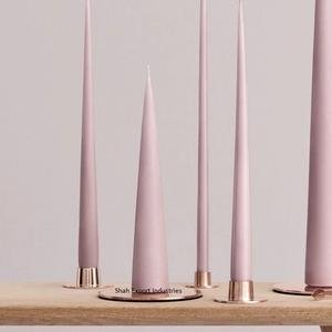 Candelero cónico de Metal Chapado en cobre decorativo moderno para el hogar, luz de vela de mesa, decoración de cena, velas cónicas - Product Image 6