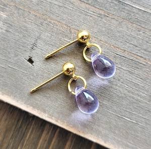 925 Sterling Silver 18K Gold Vermeil February Birthstone Lavender Amethyst <b>Teardrop</b> <b>Earrings</b> Minimalist Gemstone Jewelry Gifts - Product Image 5