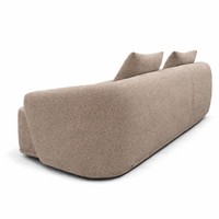Canapé modulaire de luxe Tsofli - Design incurvé contemporain, tissu capitonné / velours / daim, module central en marbre en option