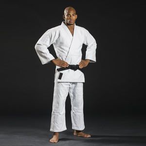 ชุดยูโดสำหรับการแข่งขันขั้นสูง ผ้าฝ้ายพรีชริงค์  เสริมความแข็งแรงบริเวณหัวเข่า  ตัวเลือกปักโลโก้ตามสั่ง  น้ำหนักผ้า 340 กรัม - Product Image 1