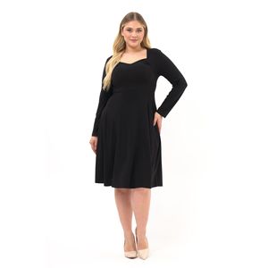 Women's Pentagonal Collar Long Sleeve Detailed Short Knitted Dress 4464/110 Casual Sexy Autumn Wear Made <strong>in</strong> <strong>Turkey</strong>