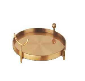 Plateau de service martelé en cuivre fantaisie dessus de Table avec pieds plateau de service martelé en cuivre indien de forme ronde personnalisé à la main - Product Image 1