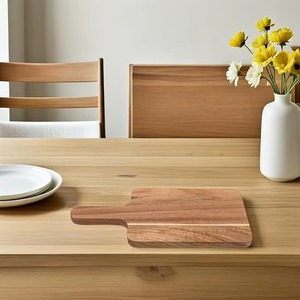 Tabla de cortar de madera de acacia con asa, tabla de picar de madera, bandeja para servir charcutería - Product Image 3