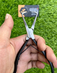 Logo personnalisé professionnel Micro lien dissolvant de perles pince crochet aiguille noir mat durable de qualité chirurgicale outil d'extension de cheveux - Product Image 6