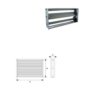 Tecnosystemi - Amortiguador de Calibración HVAC de Acero Galvanizado Industrial para Salida de Conducto Rectangular - Product Image 2