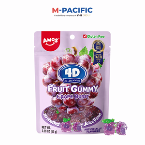 Exportación AMOSS China Producto original Oficina Tratar 65g Amos 4D Fruit Gummy Grape Burst - Product Image 1