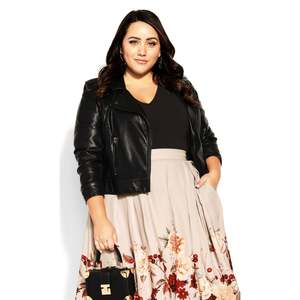 Gonna City Chic Sophia con Stampa Floreale, Comoda in Chiffon e Spandex, Taglia Media per Signore d'Ufficio, Stile Formale ed Elegante - Product Image 1