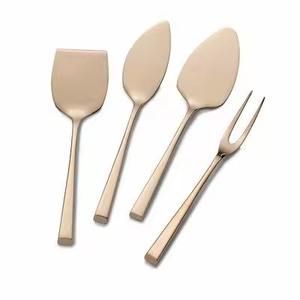 Ensemble de couverts à fromage avec couteaux et fourchettes, adapté aux fromages durs, mous et friables, avec finition argentée - Product Image 4