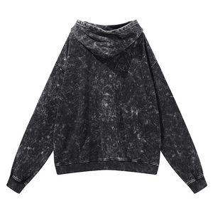 Sweat à capuche ample de haute qualité vêtements de mode homme vierge lavé à l'acide sweat à capuche zippé pour hommes - Product Image 2