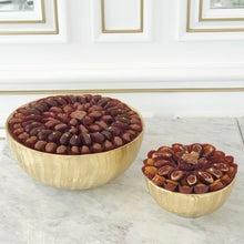 Ensemble de 2 tables rondes de qualité exclusive, avec dates décoratives ou autres sucreries sûres, bol de service à chocolat en métal doré - Product Image 2