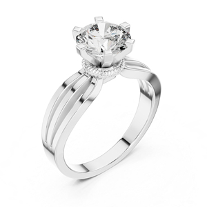 แหวนหมั้นเพชรทรงกลมสีเหลืองทอง 14K ที่ได้รับการเพาะเลี้ยงในห้องปฏิบัติการ |   เพชรที่เพาะเลี้ยงใหม่ - Product Image 6