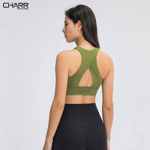 Soutien-gorge de sport à col montant pour femme, rembourré actif, pas cher, vente en gros, nouvelle peau, 2022 - Product Image 4