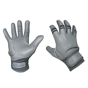 Guantes de bateo de béisbol grises de puño corto duraderos ligeros profesionales con palma antideslizante y opción de logotipo de equipo personalizado - Product Image 1