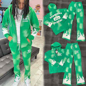 Style tendance, survêtement surdimensionné en coton lourd 100% pour homme, personnalisé, vintage, délavé à l'acide, style streetwear - Product Image 2