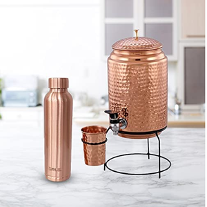 Pure Copper <b>Water</b> <b>Dispenser</b> With Two Copper <b>Water</b> Glass at Wholesale and Direct From the Indian Manufacturer at Cheap Price - Product Image 3