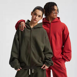 Sudadera con Capucha de Felpa Gruesa con Cremallera, Impresión Personalizada de Calidad OEM, Unisex, Algodón, Estilo Urbano Holgado, Transpirable, Lavado Ácido Personalizado - Product Image 1