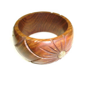 Brazalete de moda de madera natural hecho a mano, producto de gran oferta de tamaño personalizado con precio de muestra gratis - Product Image 1