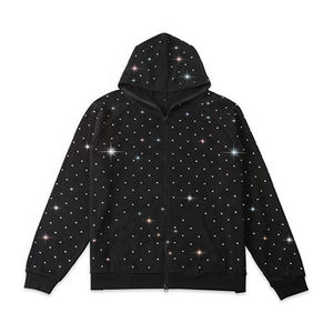 Tendance élégant hommes strass sweats à capuche hiver polaire imperméable OEM Service respirant vente directe prix raisonnable - Product Image 2