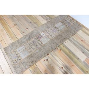 พรมวิ่งสไตล์ตุรกี ขนาด 2.3x5.9 ฟุต (70x180 ซม.) ลายปะติดสีเบจลายดอกไม้สไตล์วินเทจ - Product Image 2